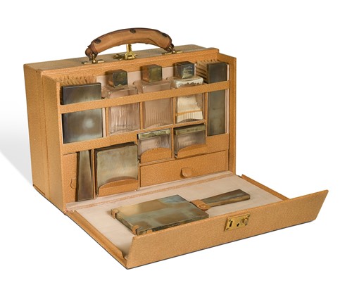 Lot 702 - An Asprey silver-mounted fitted vanity case