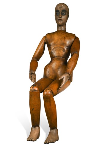 Lot 319 - A large hand-painted artist's lay figure, probably French, late 19th century