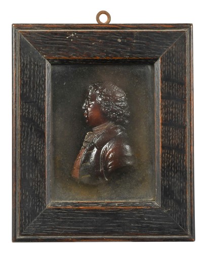 Lot 539 - A wax relief profile portrait, 18th century