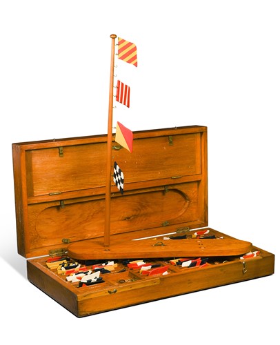 Lot 614 - A Tufnell naval flag training kit, early 20th century