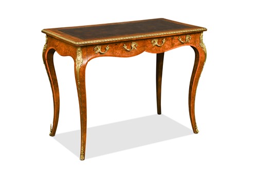 Lot 486 - A Howard & Sons walnut and gilt metal mounted writing table, late 19th century