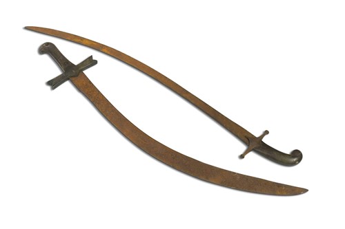 Lot 646 - Two Ottoman swords (Kilij) with rhinoceros horn handles