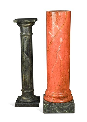Lot 481 - A green painted faux marble column, late 20th century