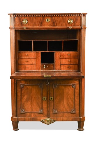 Lot 524 - A French Empire mahogany secretaire abattant, late 18th/ early 19th century