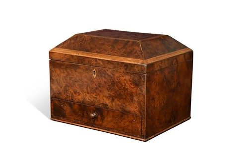 Lot 659 - A burr yew table casket, early 19th century