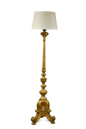 Lot 503 - A Neoclassical style giltwood standard lamp, late 19th century