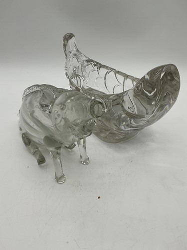 Lot 4 - A 19th century glass gin pig 16cm, together...