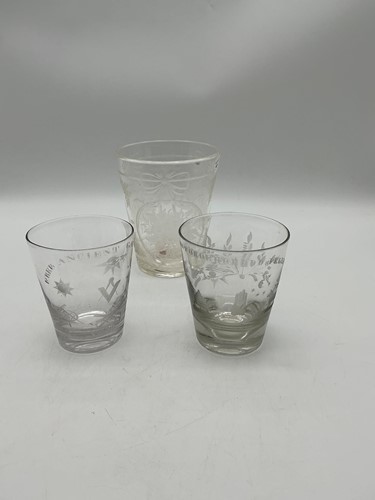 Lot 33 - A trio of 19th century rinsers with etched...