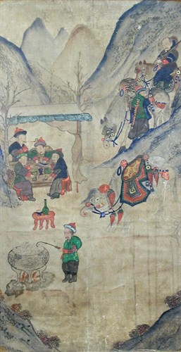 Lot 124 - A set of eight late 18th/early 19th Century Chinese hunting paintings